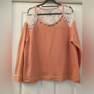 American Rag top with lace detail